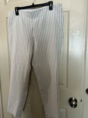 a new day White Pinstripe Dress Pants with Navy Stripes